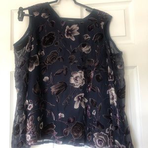 Floral Top with shoulder cut out
